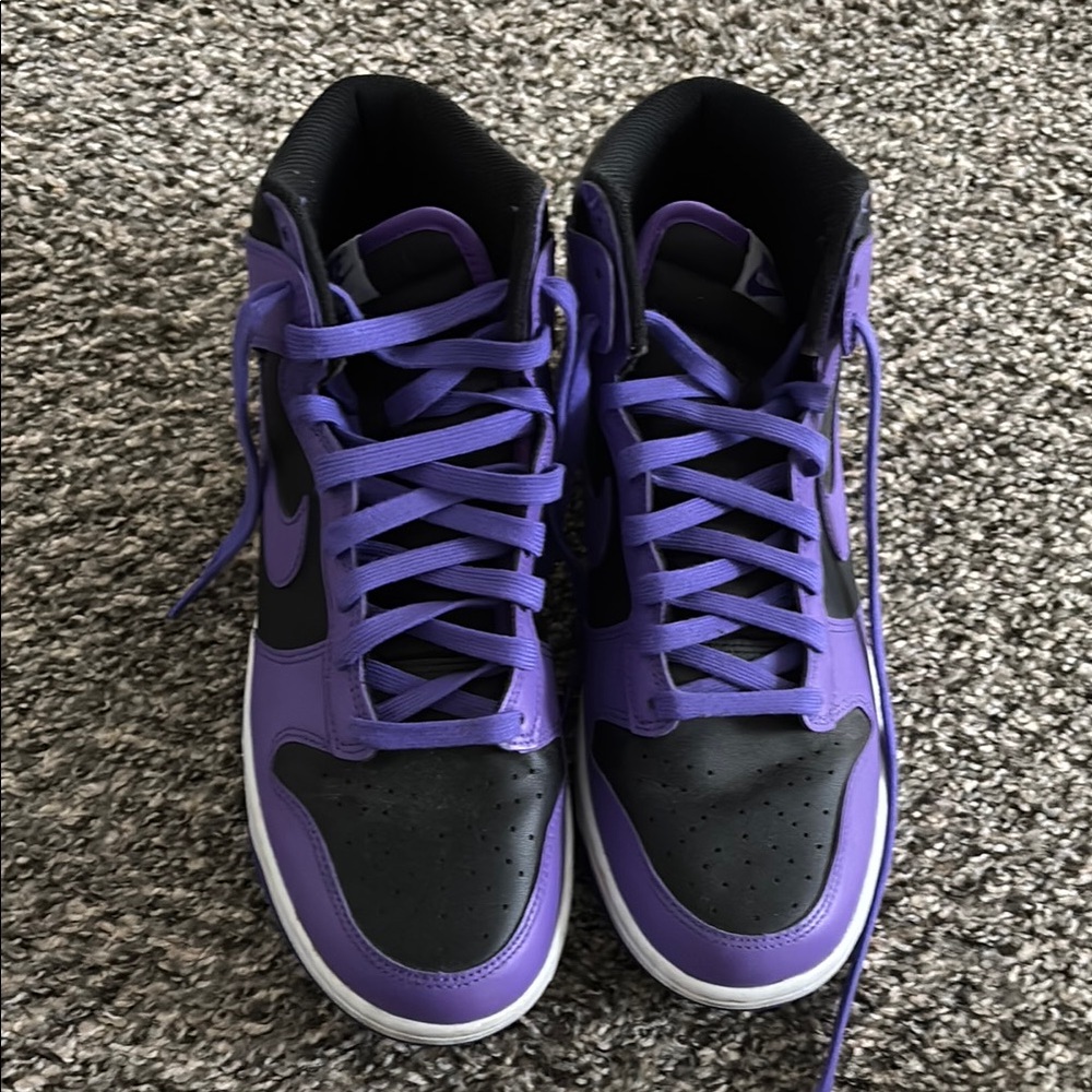 Nike Purple and Black High-Top Sneakers